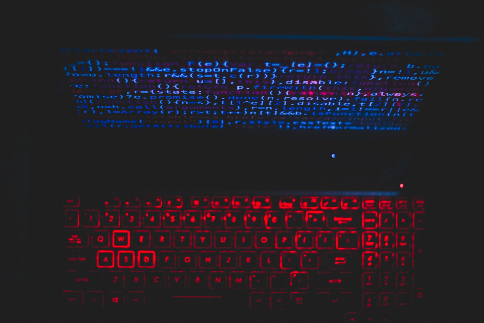 Malware code on a screen