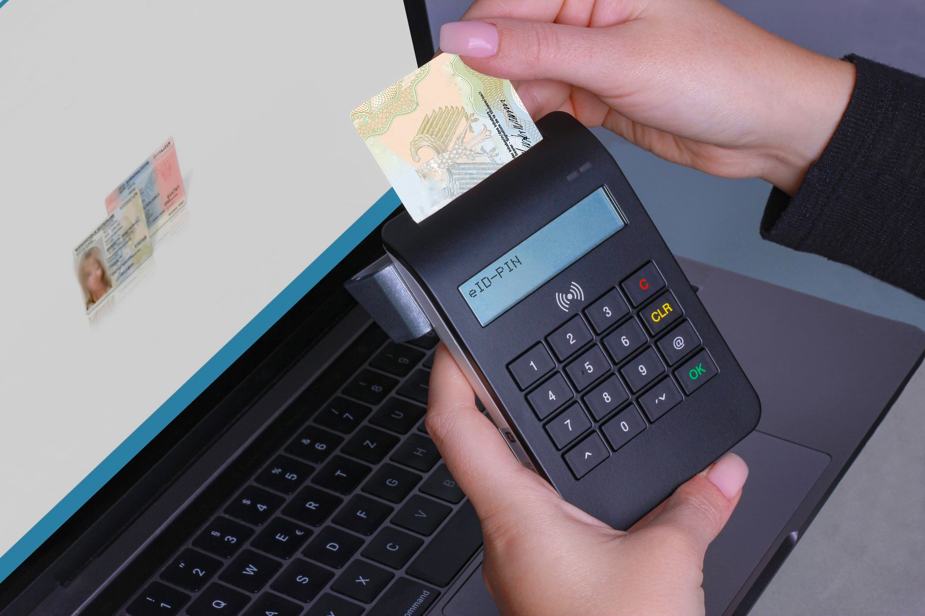 Contactless ID verification on a laptop