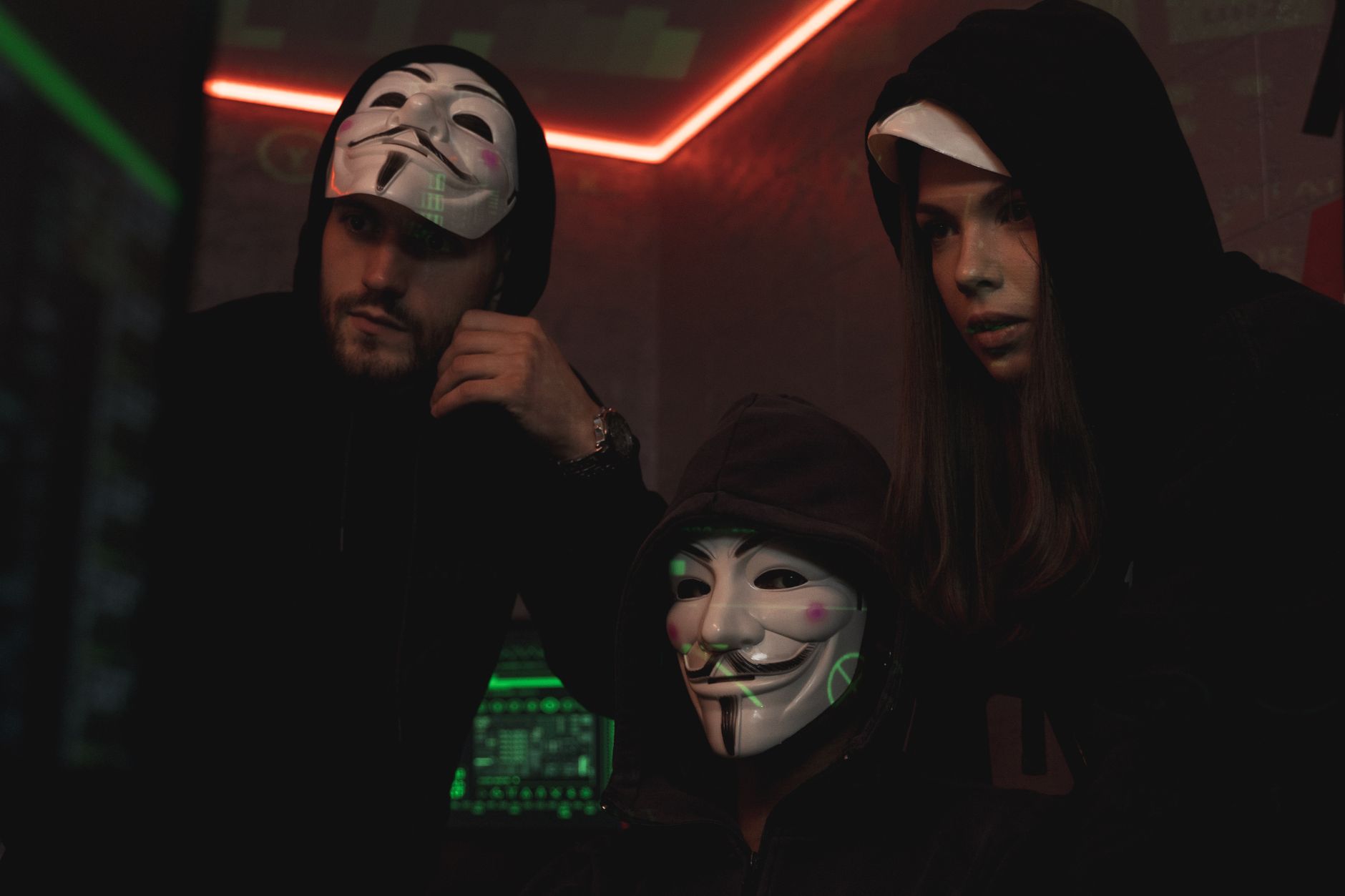 Hackers with Guy Fawkes masks